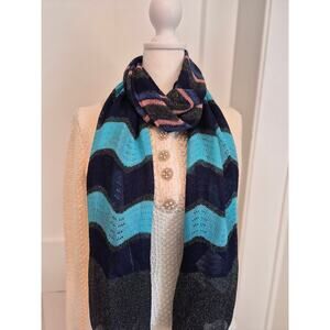 ❤️SOLD❤️ Missoni Sparkly Multicolor Knit Scarf | Iconic Zigzag Pattern